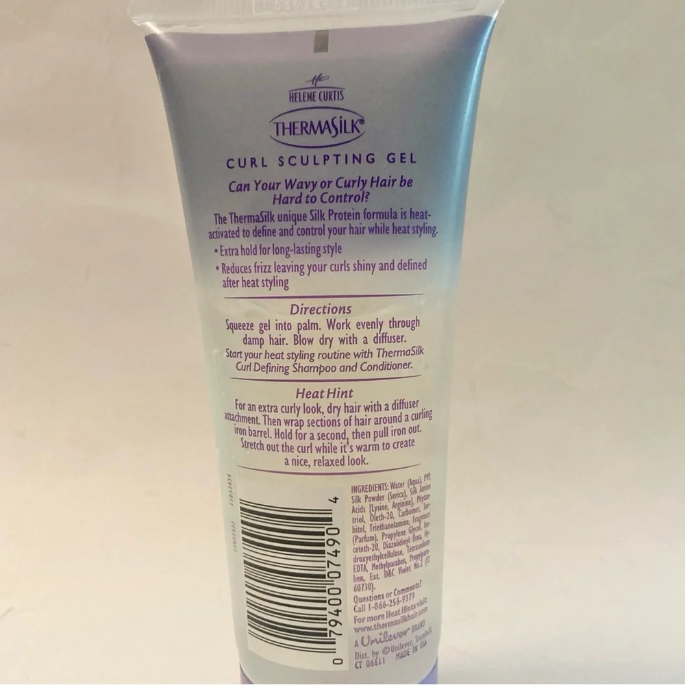 60% full Helene Curtis Thermasilk Curl Sculpting Gel Heat Activated Curly 7 oz